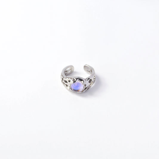 Titanium Silver Aquamarine Diamond Ring
