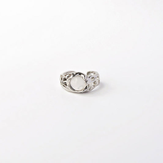 Titanium Steel Round Pearl Ring