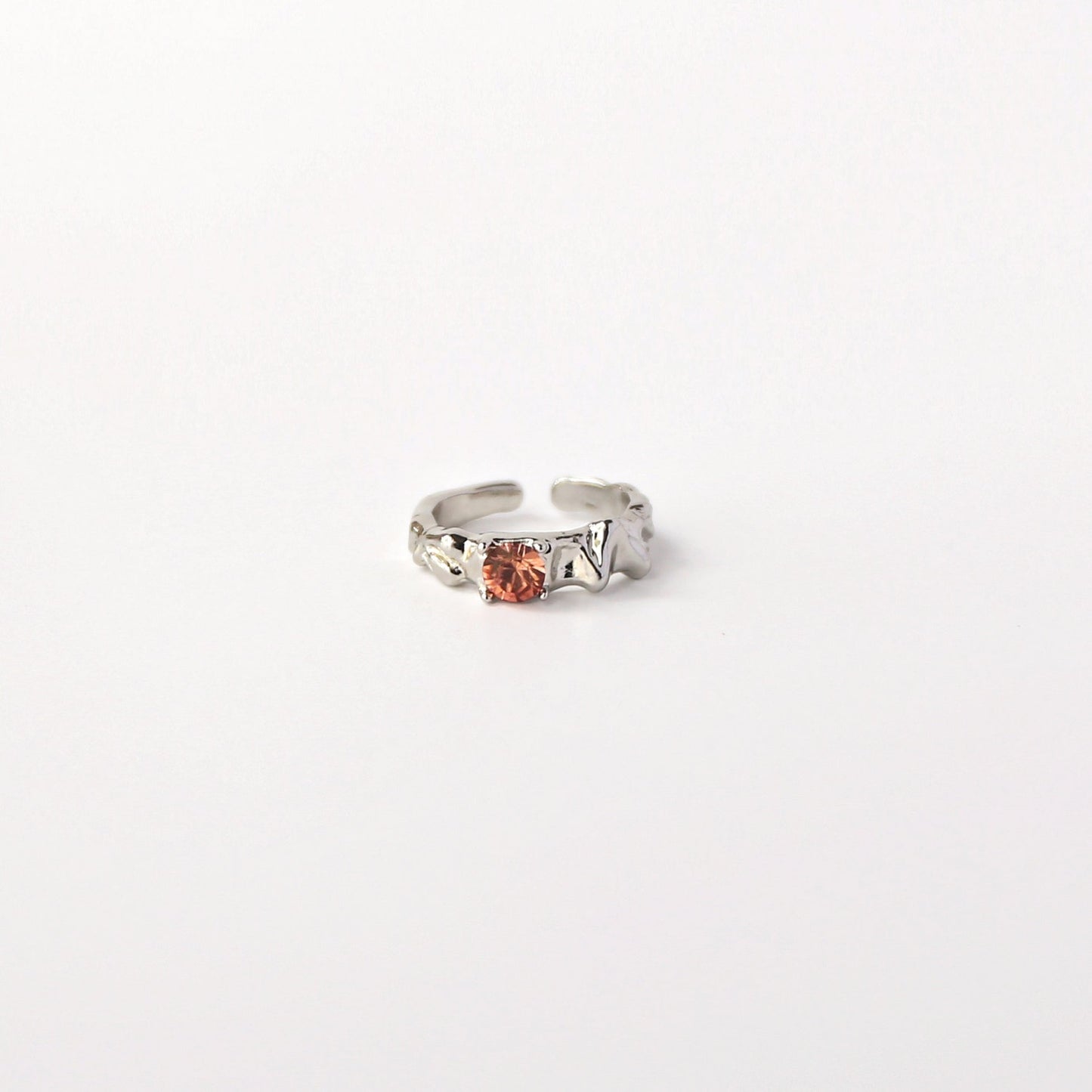 Titanium Silver Grapefruit Diamond Ring