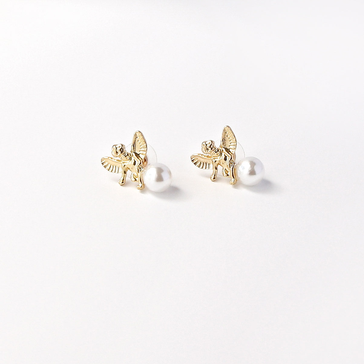 Celestial Pearl Angel Earrings