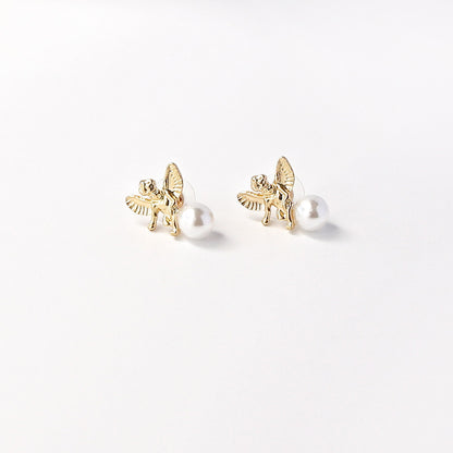 Celestial Pearl Angel Earrings