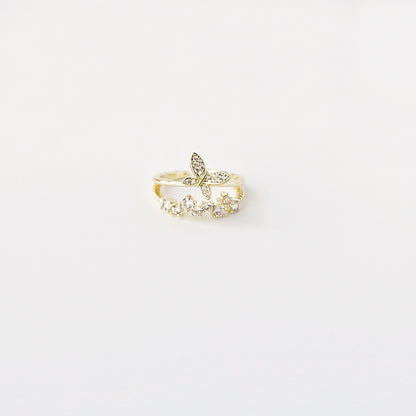 Gold Plated Butterfly Cocktail Ring