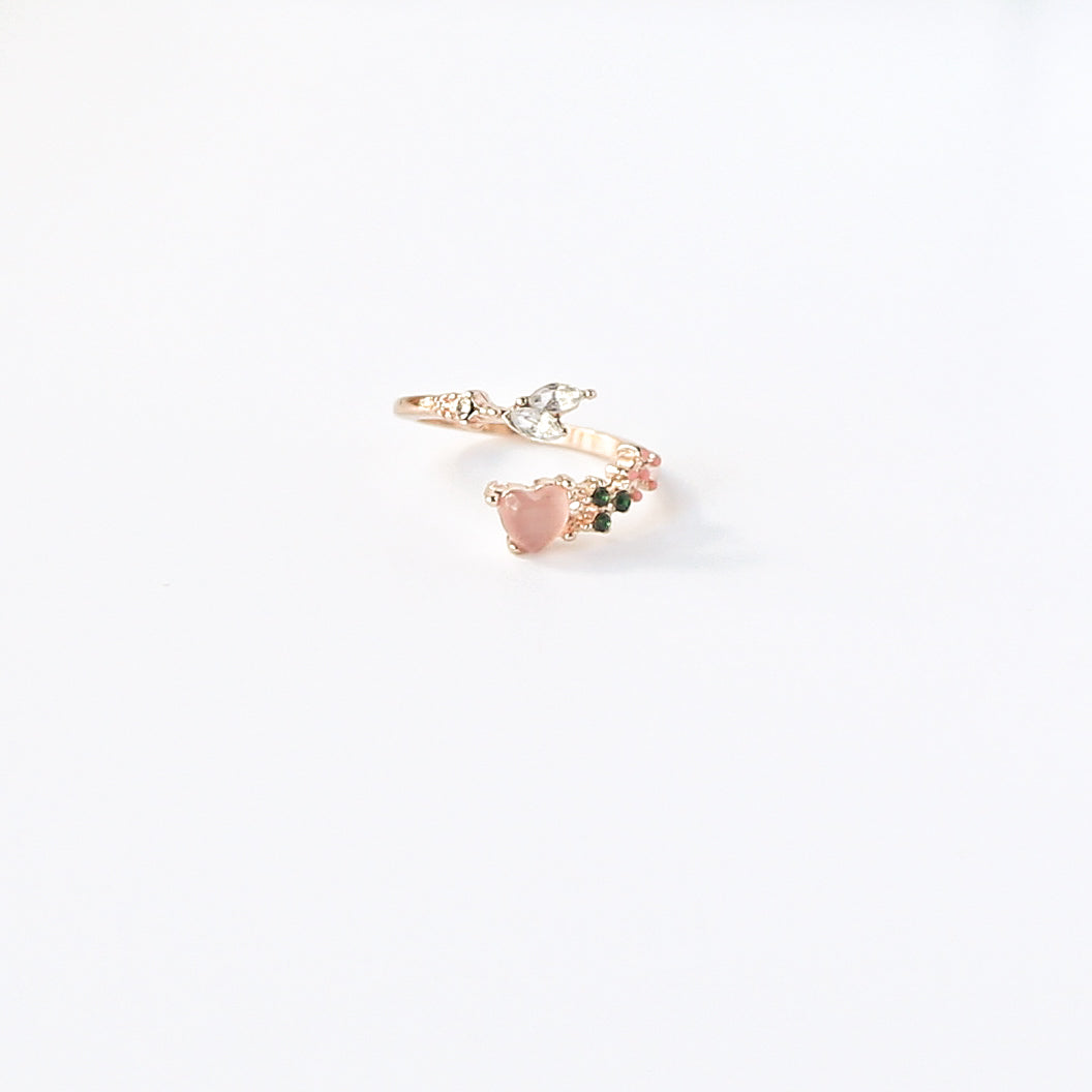 Rose Gold Pinky Heart Twist Ring