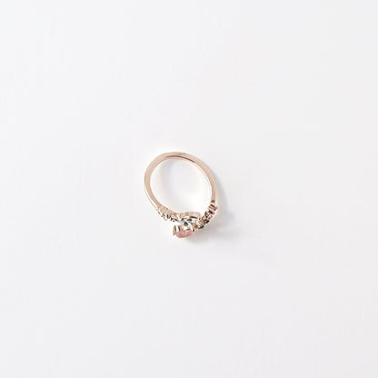 Rose Gold Pinky Heart Twist Ring